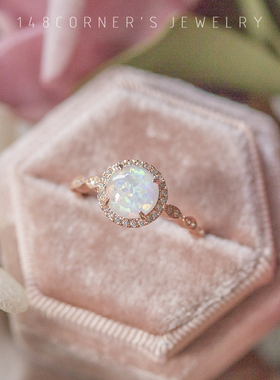 日系立体锆石镀金戒指复古宫廷