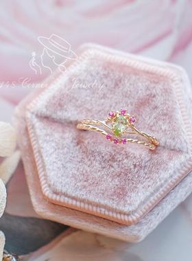 925银橄榄石日系叠戴戒指