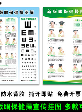 新版眼保健操防水墙贴免费开票