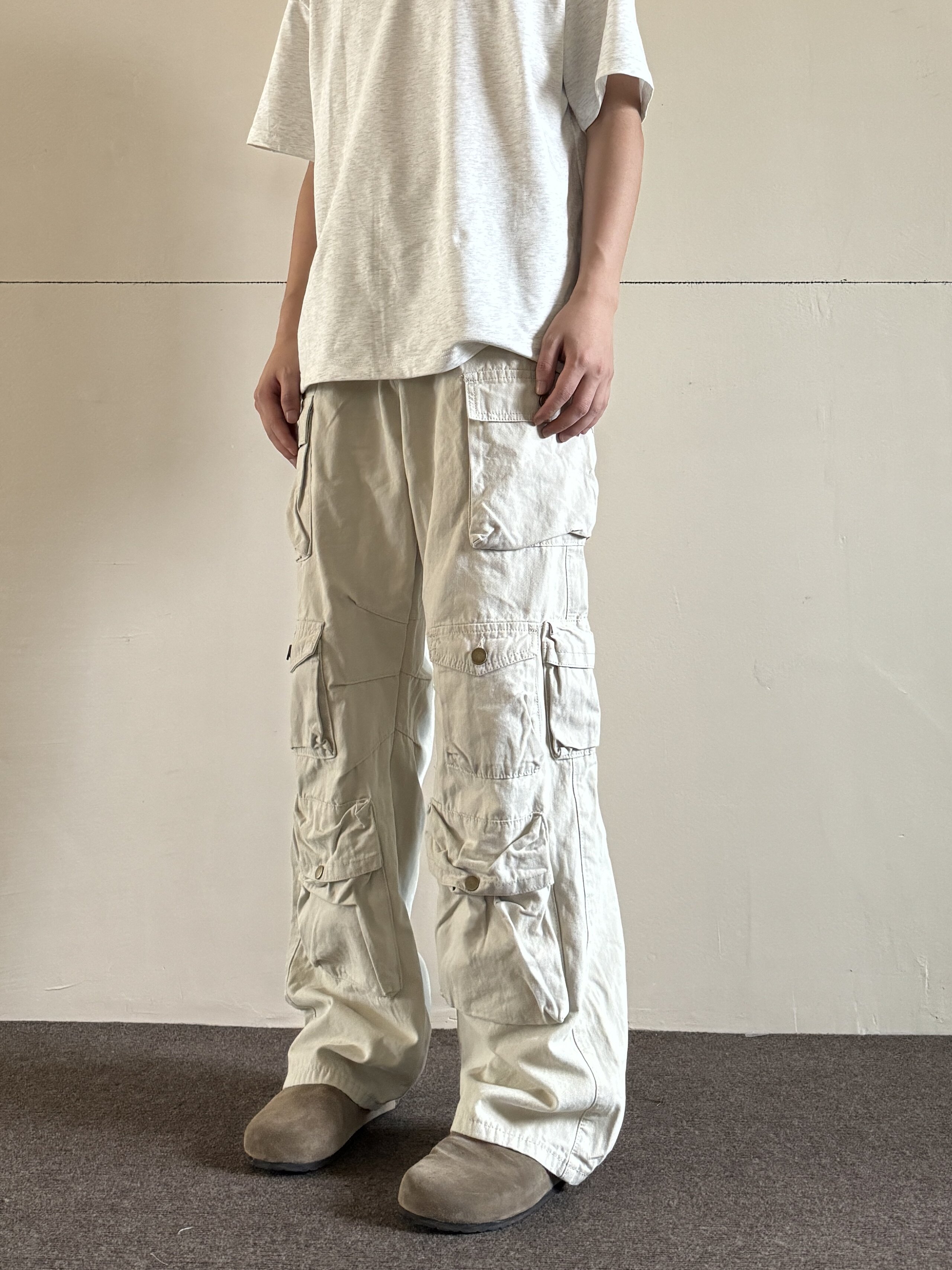 soxiox秋季多口袋设计感工装裤男女直筒宽松美式复古vibe日系裤子