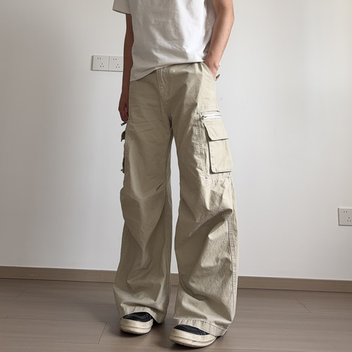 美式vintage多口袋工装裤