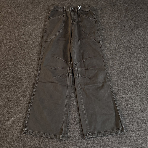 soxiox咖啡色牛仔工装裤男