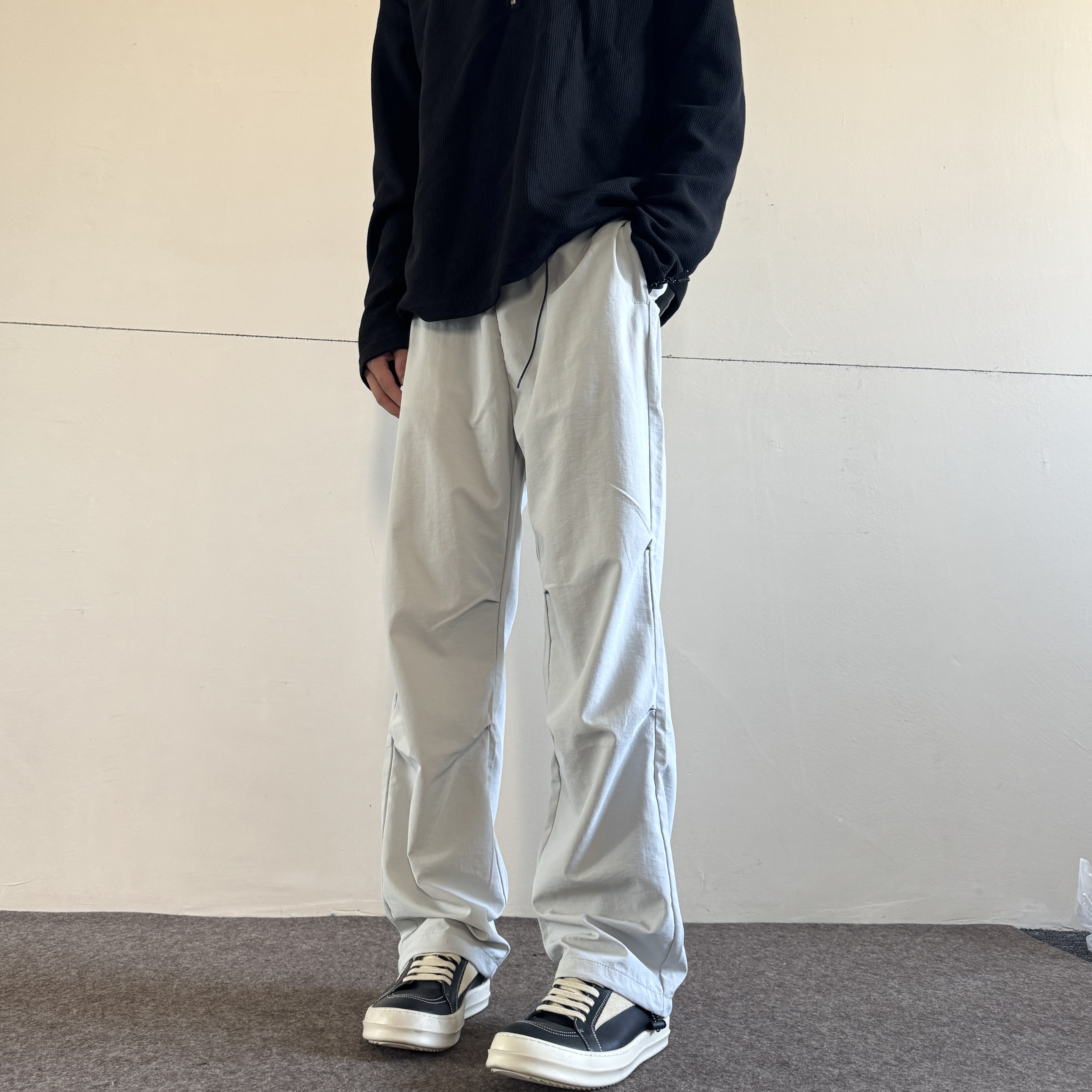 soxiox夏季防水防风美式工装冲锋裤男女直筒宽松户外软壳登山裤子