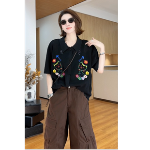 T恤 YYOUHAN 彩线刺绣小猫POLO衫 2025新款 2507C3814 奇思妙想