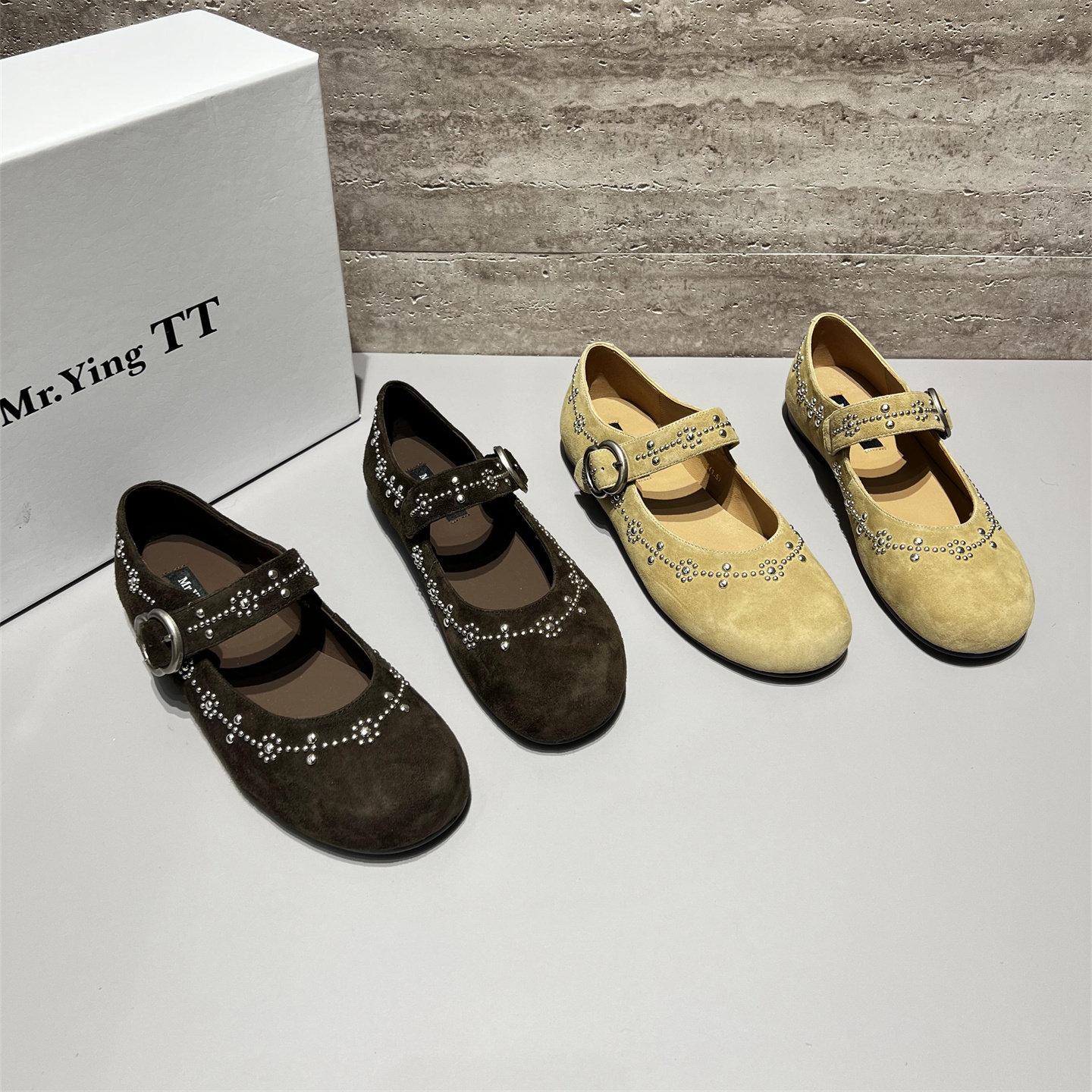 欧洲站女鞋2026春新款欧货真皮磨砂皮一字带平底浅口单鞋玛丽珍鞋,女鞋,玛丽珍鞋,淘宝优惠券,粉丝福利购,淘宝优惠卷