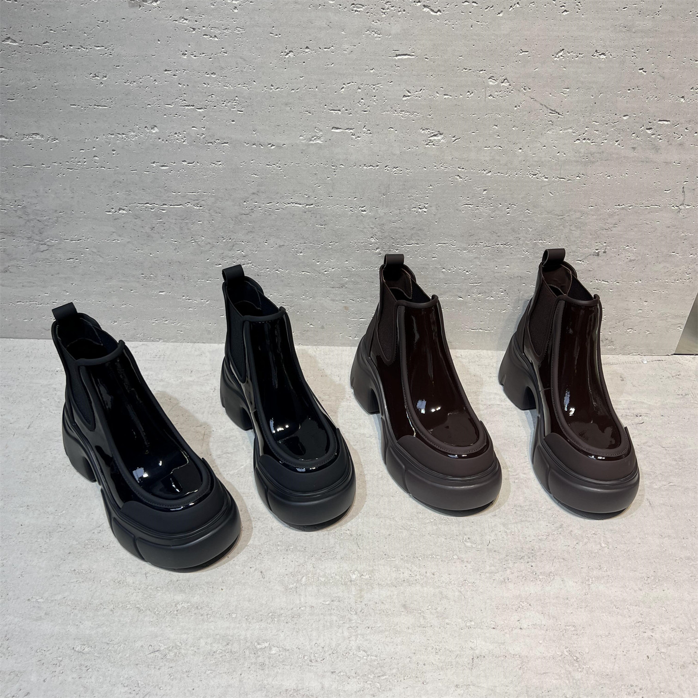 真皮厚底增高切尔西短靴马丁靴潮