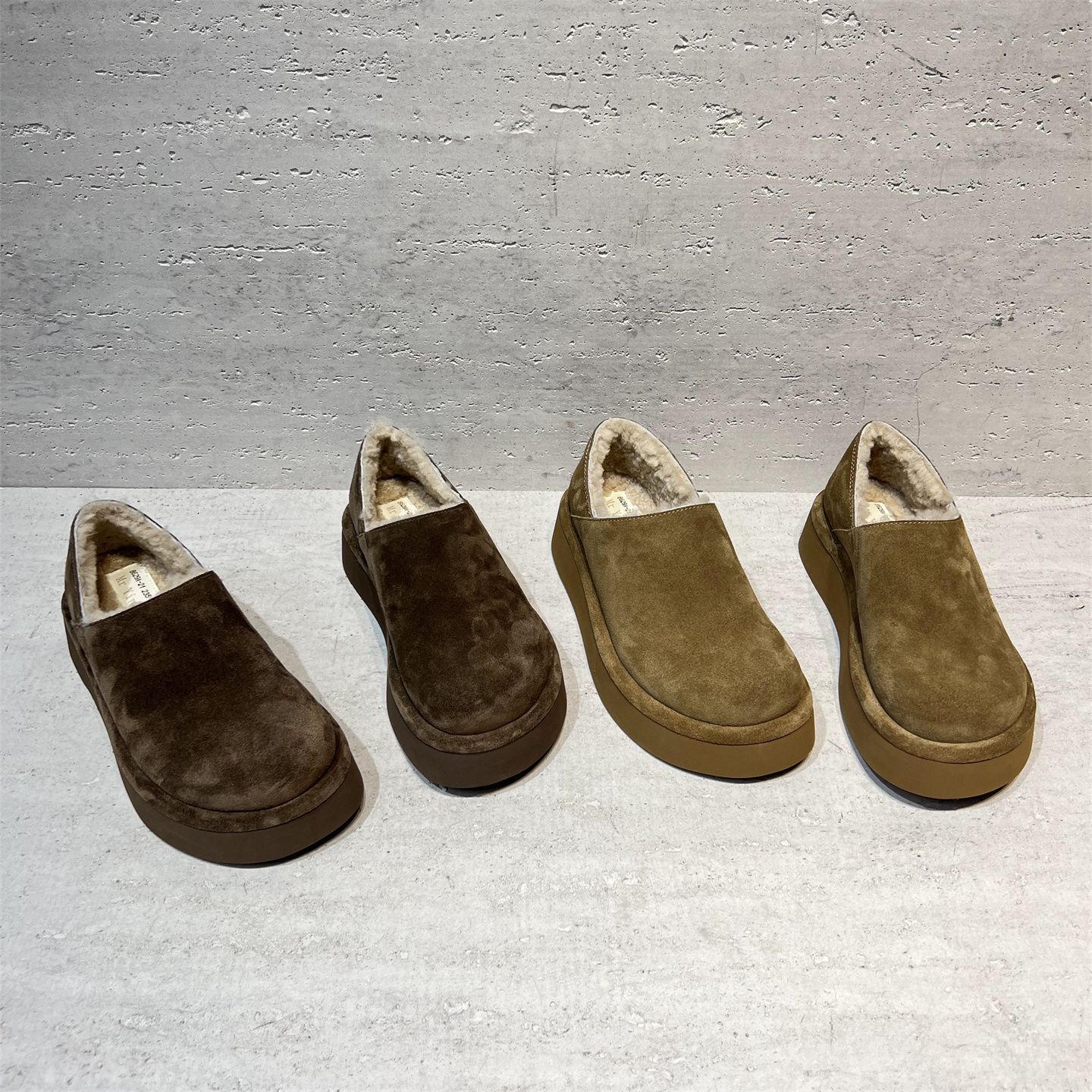 真皮厚底保暖乐福鞋勃肯鞋棉鞋潮