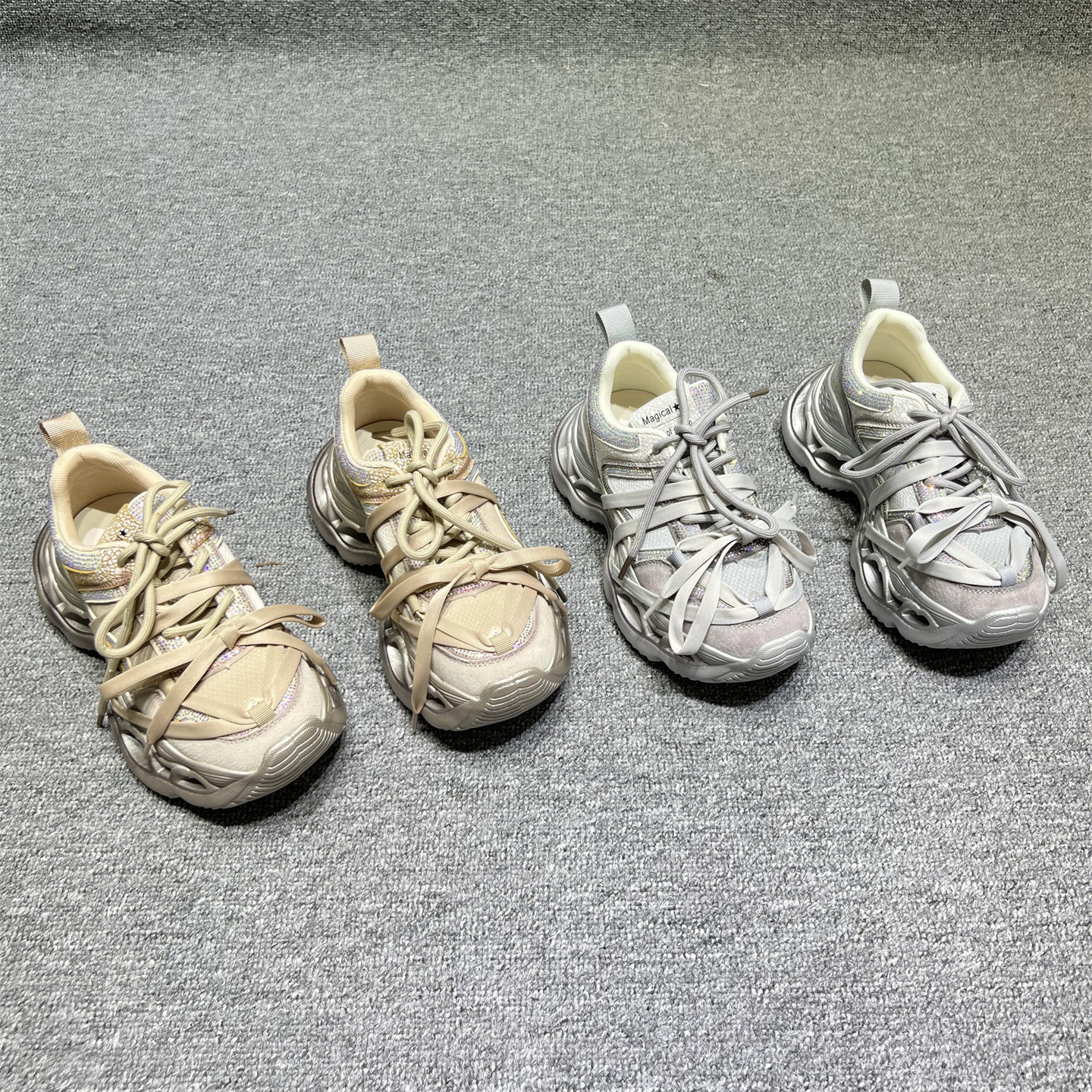 真皮系带厚底运动鞋松糕老爹鞋潮