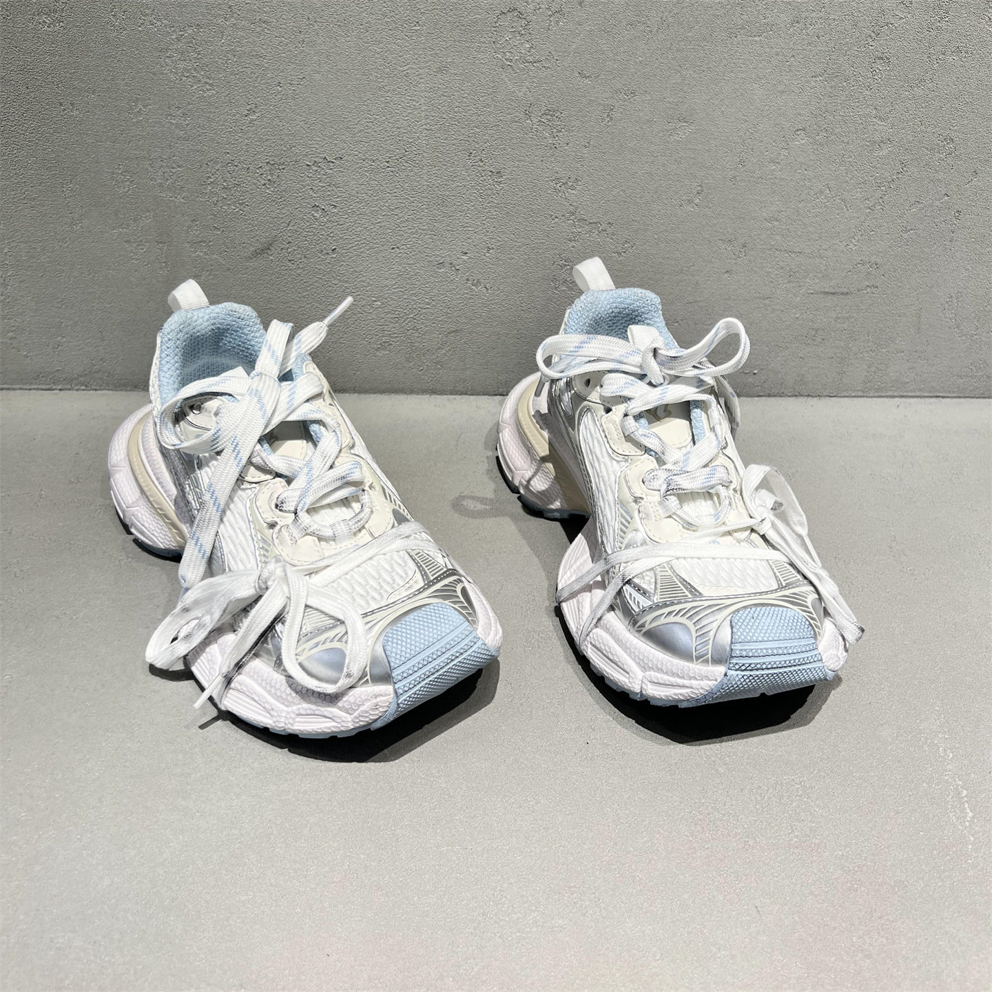 欧洲站女2026夏新款欧货真皮拼网系带厚底老爹鞋松糕底休闲运动鞋