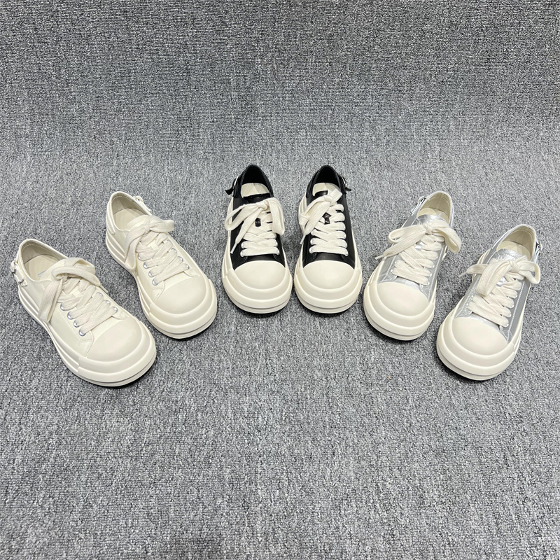 乐魔真皮系带厚底运动鞋休闲板鞋