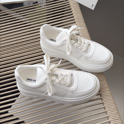 wm6真皮系带厚底小白鞋休闲板鞋