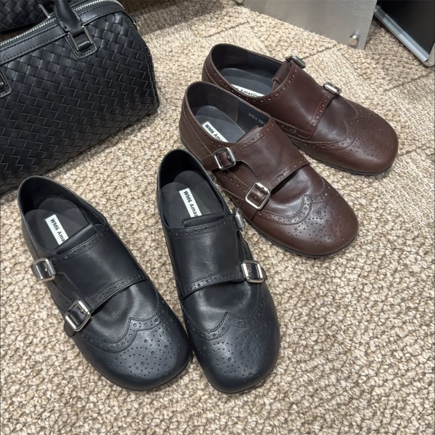 WM6女鞋2026春新款欧货真皮扣带雕花平底方头乐福鞋英伦玛丽珍鞋,女鞋,玛丽珍鞋,淘宝优惠券,粉丝福利购,淘宝优惠卷