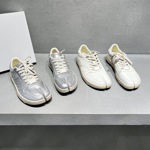 欧洲站女鞋2026春新款真皮厚底分趾猪蹄鞋百搭时尚休闲运动鞋板鞋