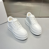 欧货圆头系带厚底增高休闲运动鞋 欧洲站真皮小白鞋 女2026春新款 潮