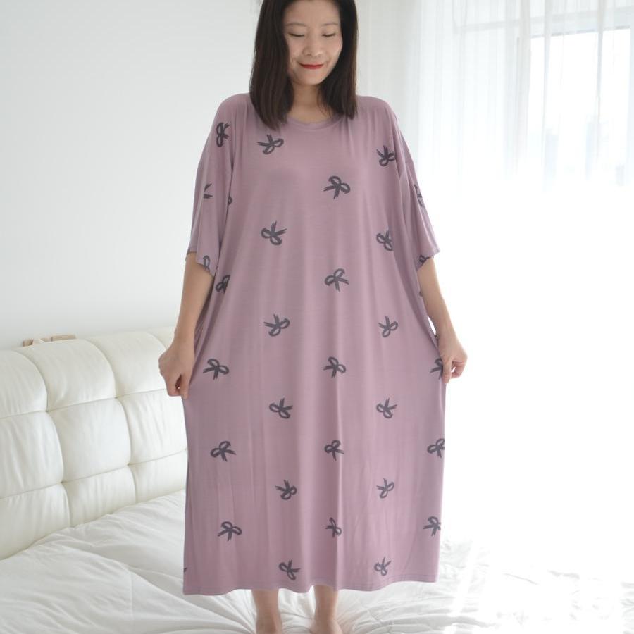 200斤超长款加肥大码莫代尔短袖睡裙女胖MM夏季薄款家居睡袍睡衣