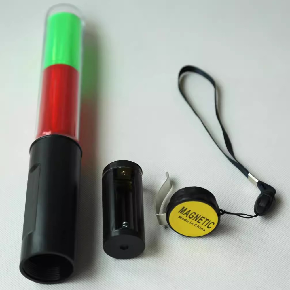 双色红绿交通指挥棒荧光棒超亮LED警示灯 磁铁吸附挂钩双闪发光棒