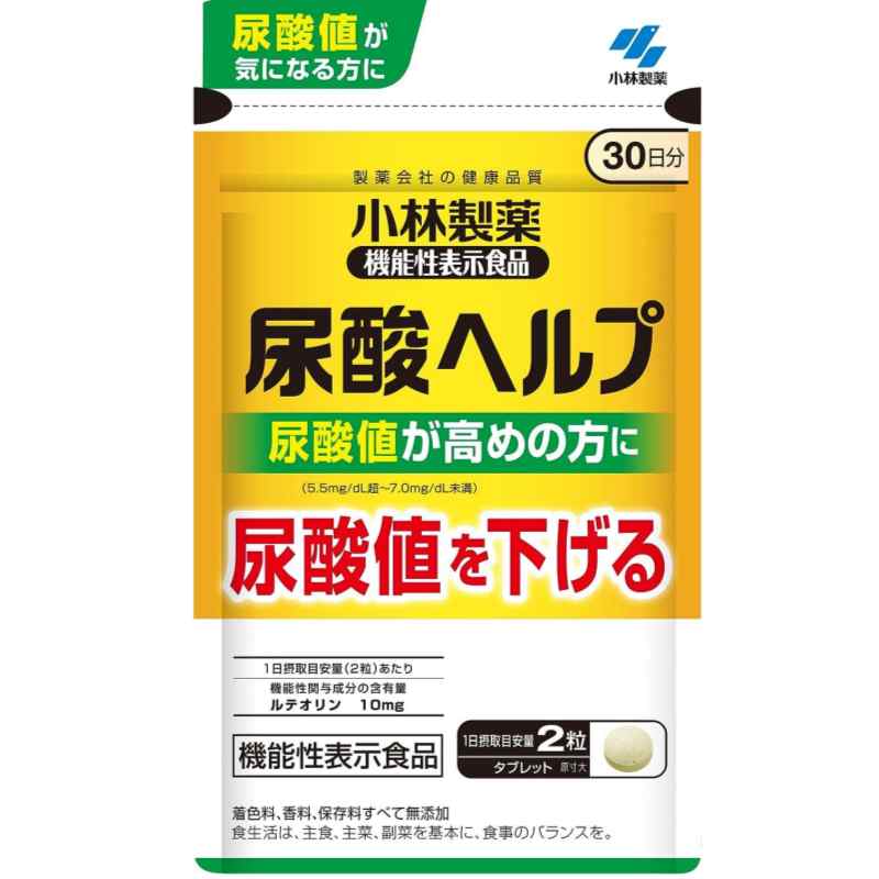 日本原装小林制药 木犀草素成人降低高值尿酸平衡片60粒