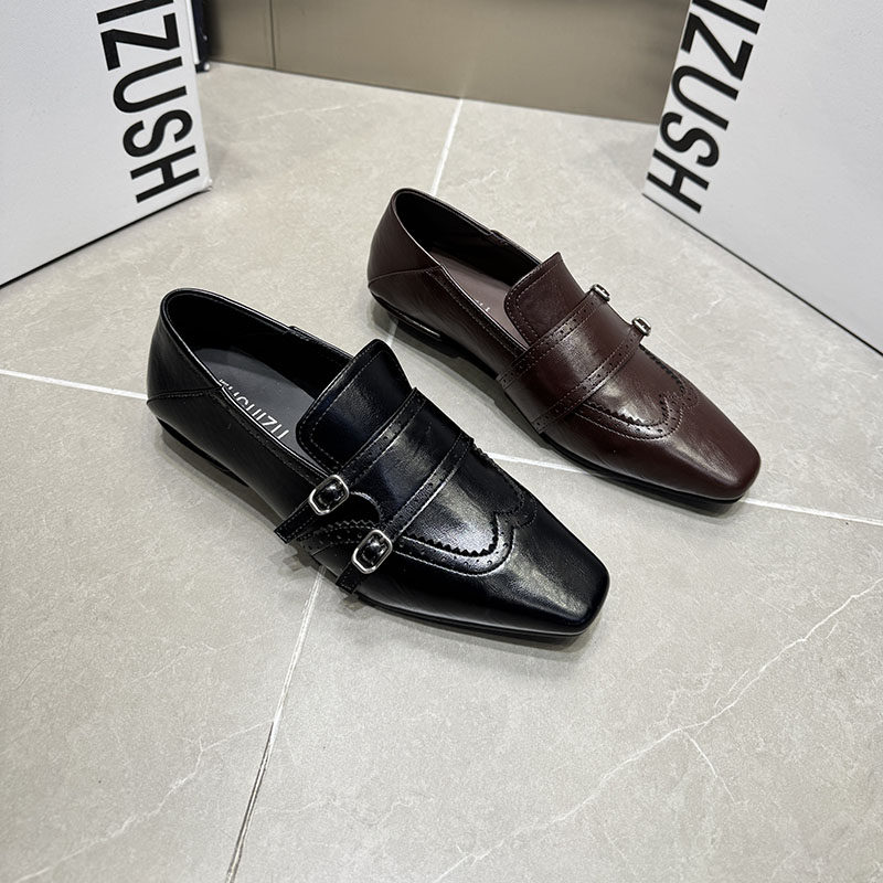 复古英伦风布洛克乐福鞋女一脚蹬低跟小皮鞋单鞋女2026新款615-1,女鞋,乐福鞋（豆豆鞋）,淘宝优惠券,粉丝福利购,淘宝优惠卷