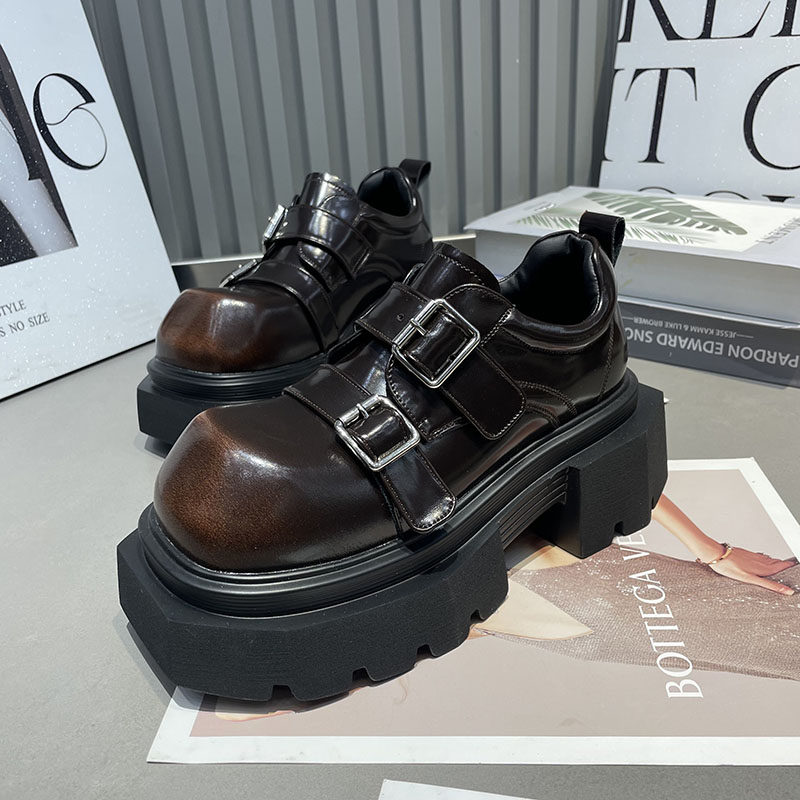 皮带扣厚底乐福鞋女2026春新款英伦风小皮鞋百搭松糕鞋单鞋601-2,女鞋,松糕（摇摇）鞋,淘宝优惠券,粉丝福利购,淘宝优惠卷