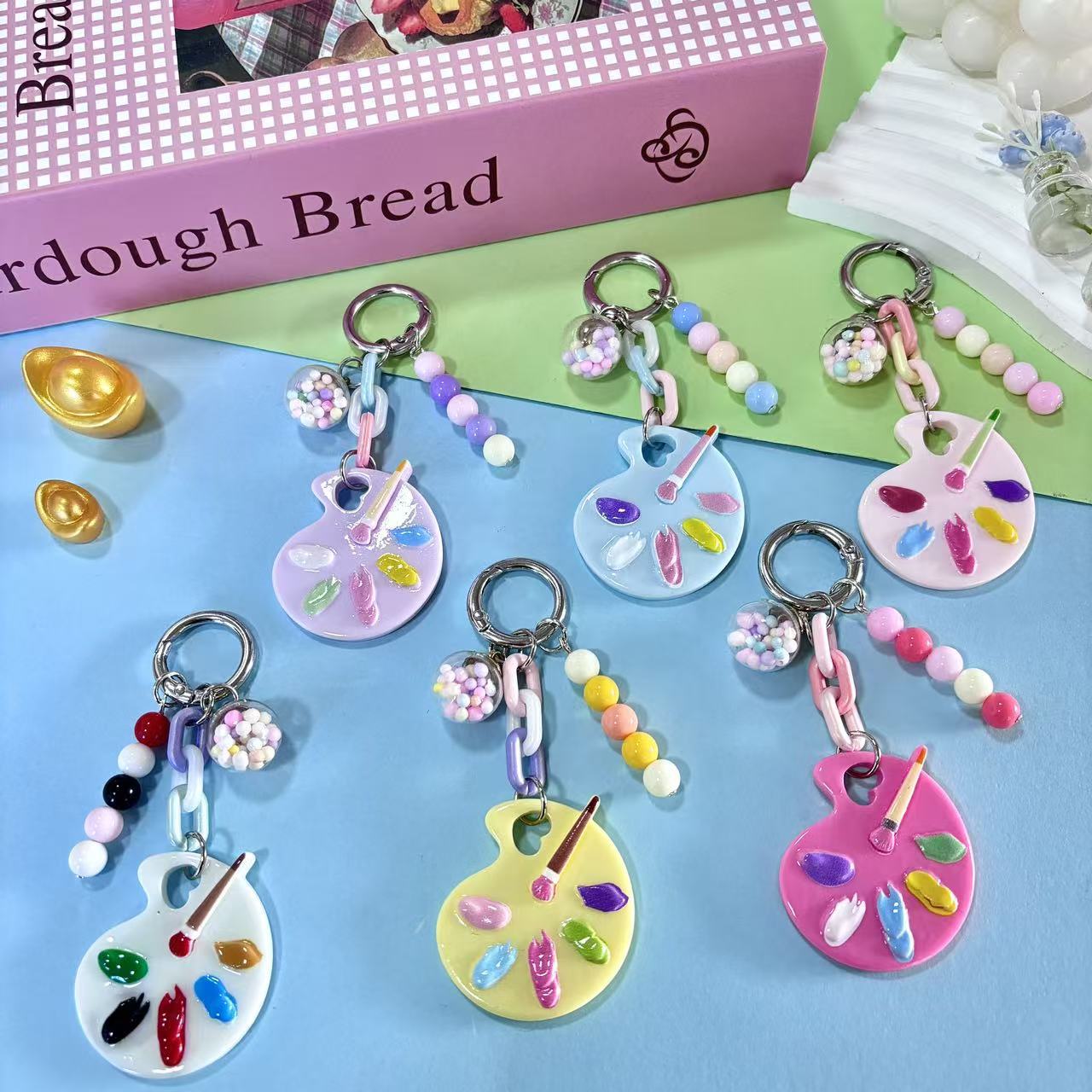 多色细闪画板卡通手工diy奶油胶树脂小配件手机链钥匙扣包包挂饰
