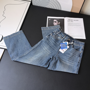 笔直薯条裤！显瘦四面弹直筒裤秋季高腰烟管裤小个子法棍牛仔裤女