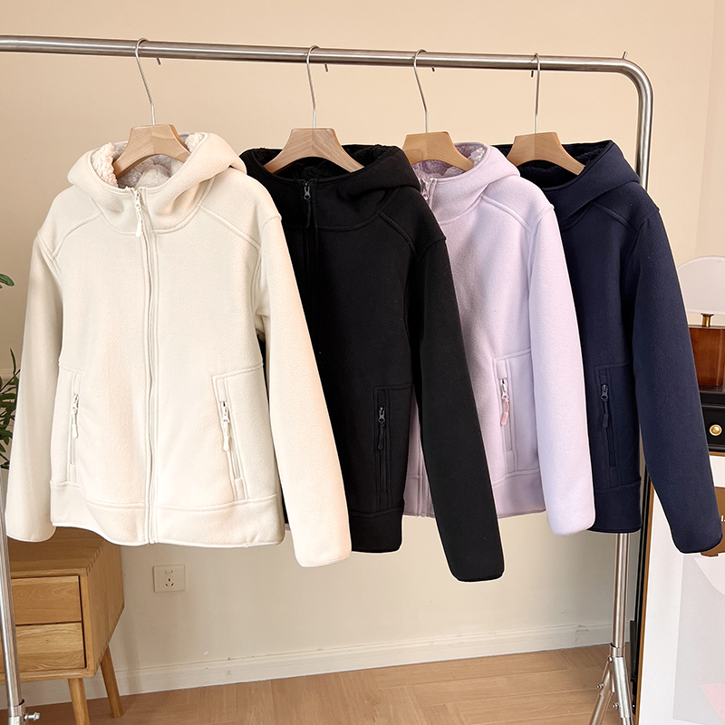 高克重加绒加厚摇粒绒抓绒外套