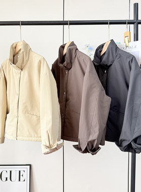 科技保温棉宽松休闲轻便保暧立领棉衣工装短款夹克棉服外套女秋冬