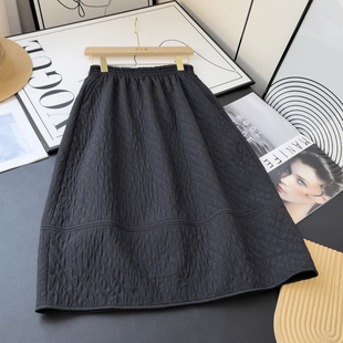 超显气质！超声波加绒赫本裙女冬季夹棉绒里保暖休闲小黑裙花苞裙