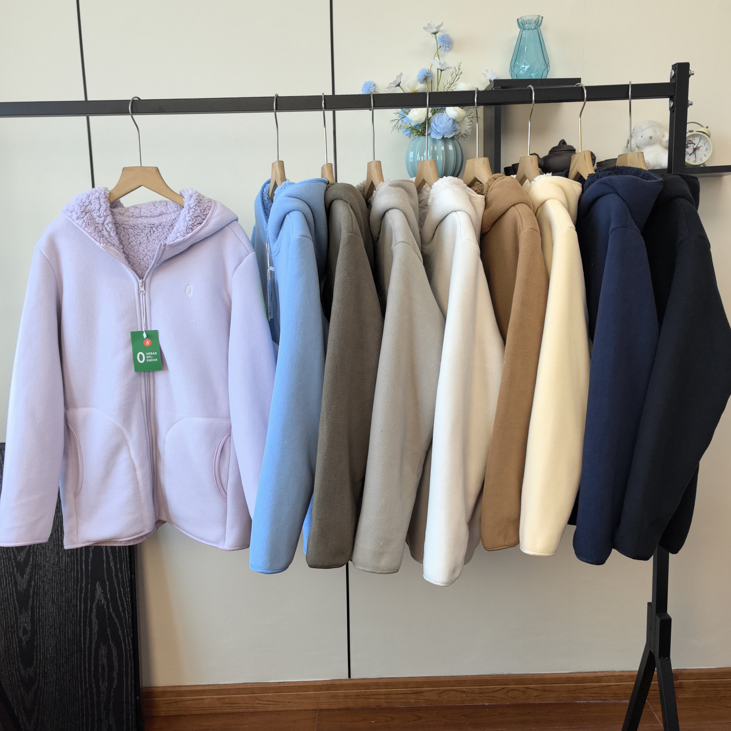 加厚保暖双面摇粒绒连帽外套包邮