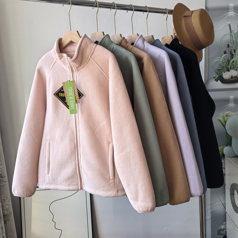 加绒加厚防风保暧立领摇粒绒外套