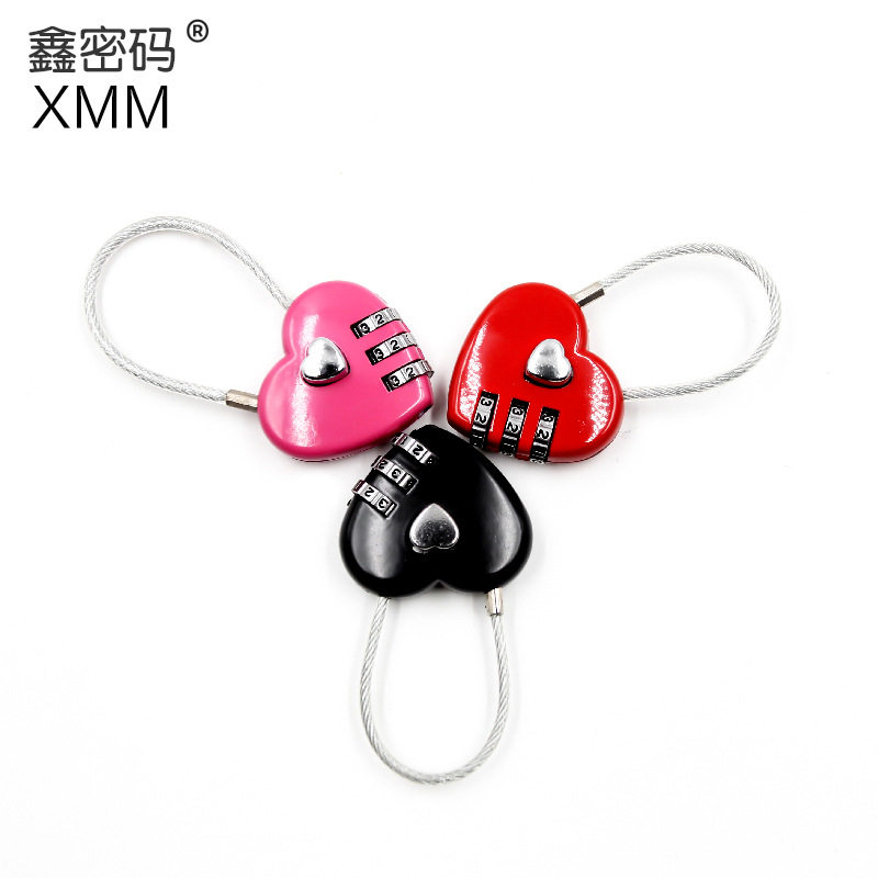 鑫密码同心锁文具钢丝绳密码锁