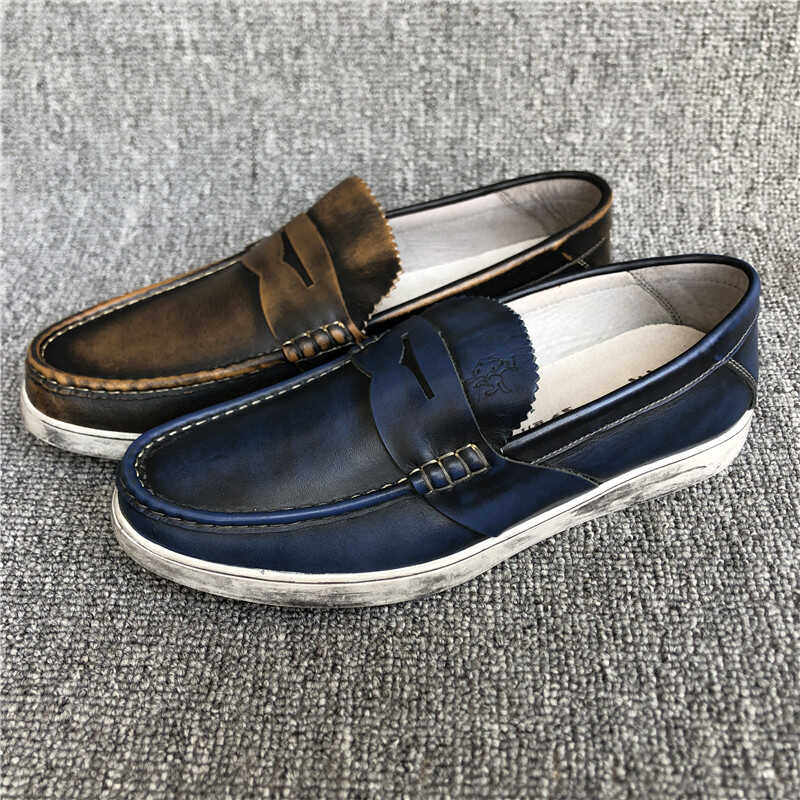 豆豆鞋男真皮百搭透气一脚蹬休闲男鞋春秋复古懒人乐福鞋驾车鞋男,流行男鞋,乐福鞋（豆豆鞋）,淘宝优惠券,粉丝福利购,淘宝优惠卷