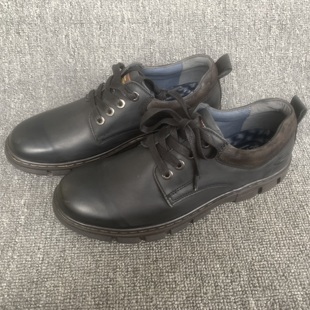 微瑕疵慎拍撤柜尾货真皮男鞋英伦休闲皮鞋系带大头鞋黑色低帮鞋