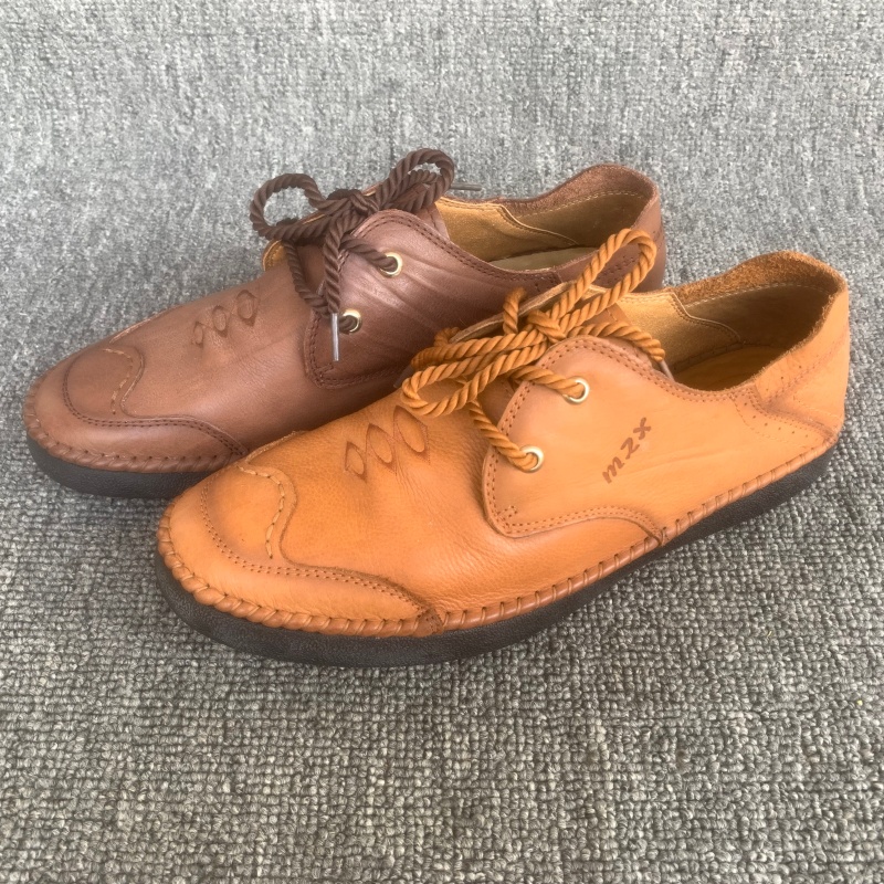 撤柜尾货真皮男鞋春秋透气低帮鞋