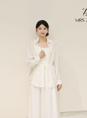 MRS ZORA佐拉2025新款套装女白色衬衣吊带裙仙气组合53ATZ1012