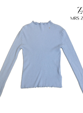 MRS ZORA佐拉2025秋冬新款针织内搭带亮丝时尚卷边领54AZZ1020