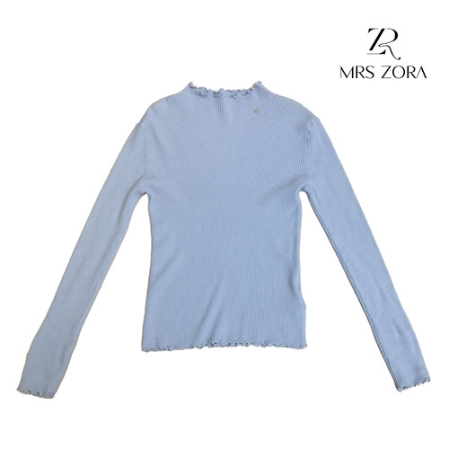 MRS ZORA佐拉2025秋冬新款针织内搭带亮丝时尚卷边领54AZZ1020