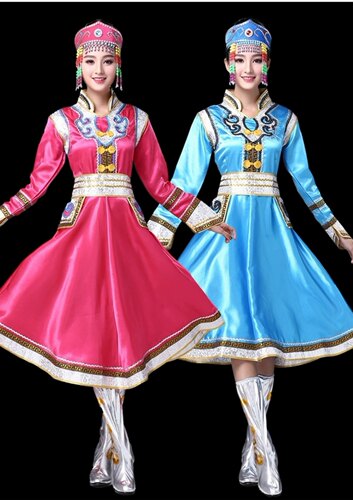 蒙古族演出服装少数民族舞蹈服饰广场舞女演出服 清仓处理价