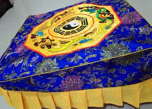 道家用品刺绣拜垫套高端精美拜凳套三龙图拜套太极八卦拜垫椅套