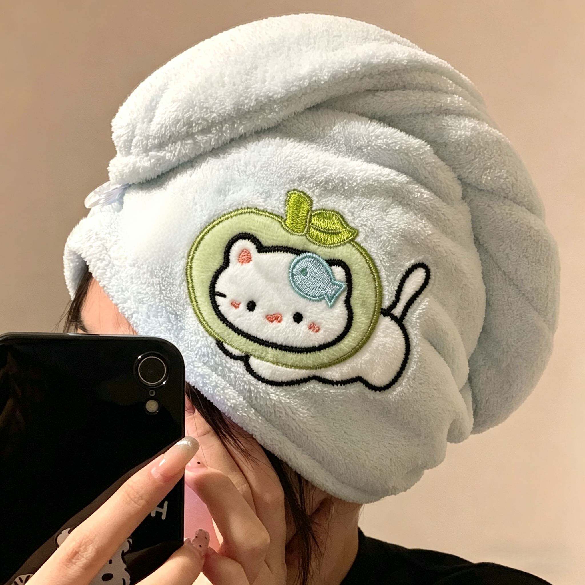 可爱小猫干发帽女加厚干发帽家用超强吸水速干包头发毛巾浴帽新款