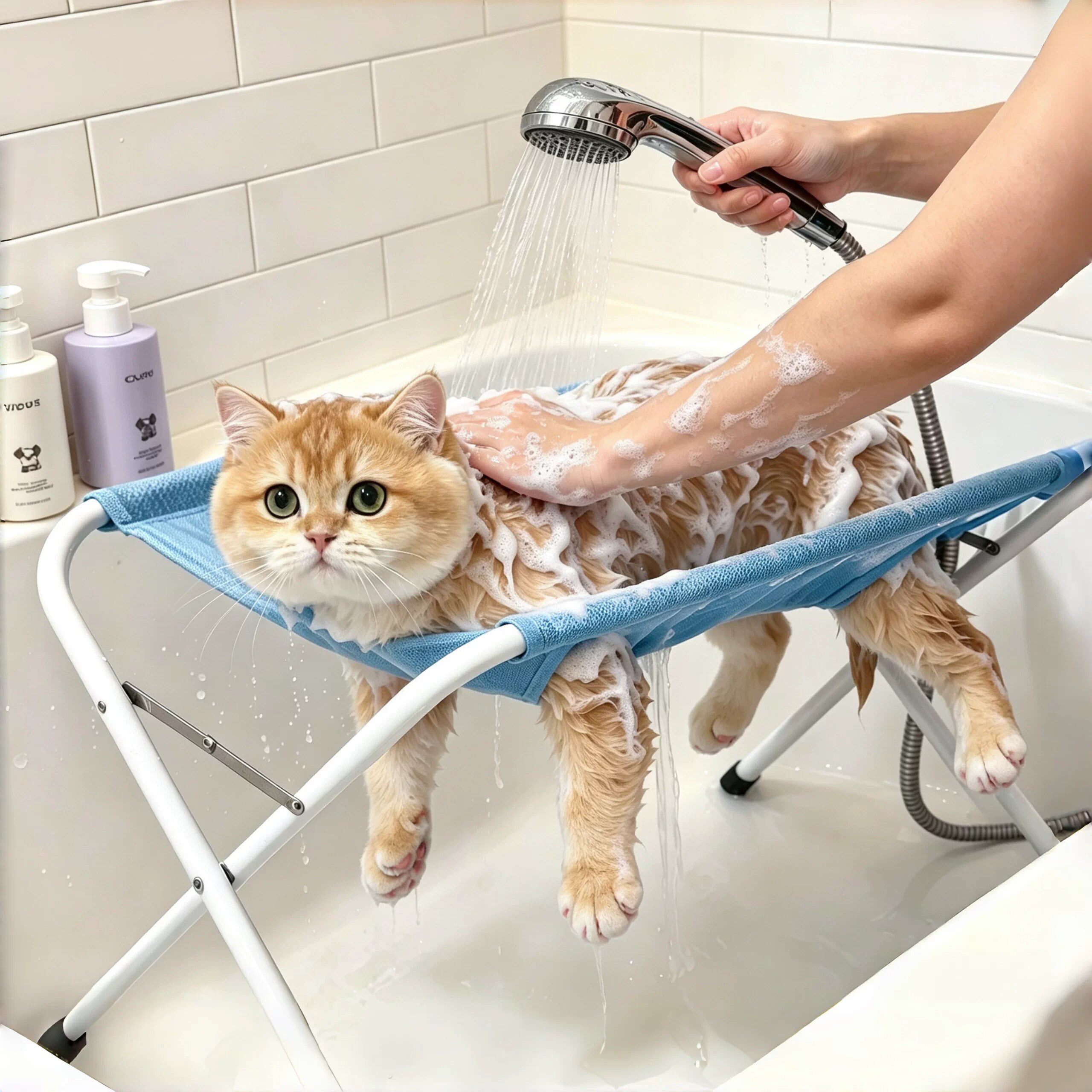 宠物洗澡支架！拆分洗澡台宠物护理床猫猫洗澡美容支架剪指甲吊床