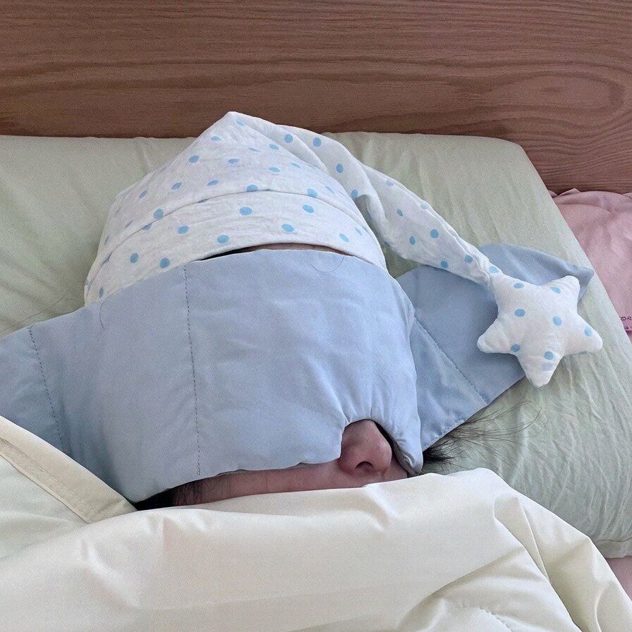 睡觉专用睡帽晚上睡觉睡帽防头风尖尖帽产妇帽夏季空调帽子头巾