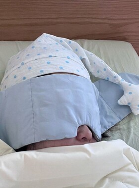 睡觉专用睡帽晚上睡觉睡帽防头风尖尖帽产妇帽夏季空调帽子头巾