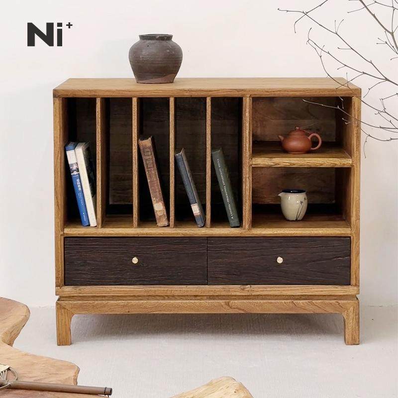 Ni尼家侘寂风小书柜实木斗柜中古风卧室床尾边柜抽屉柜民宿装饰柜