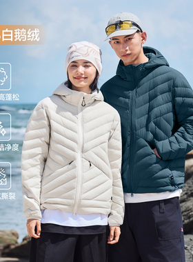 【明星同款】RESTICK 95白鹅绒770蓬轻量机能连帽排骨羽绒服男女