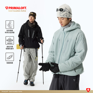 RESTICK 金标P棉春季户外机能防风连帽棉服轻薄保暖透气外套男