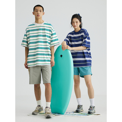 RESTICK五分袖短袖条纹