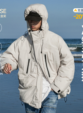 RESTICK「云旅」鹅绒冲锋衣羽绒服男女冬季加厚户外派克工装外套