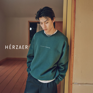 抗静电易打理 短宽boxy廓形 RESTICK 重磅复古印花无帽圆领卫衣