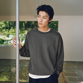 短宽boxy廓形 RESTICK 高克重基础纯色无帽圆领卫衣 抗静电易打理